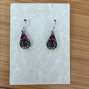 Multicolor Teardrop Earrings Firefly Jewelry New Women Never Worn